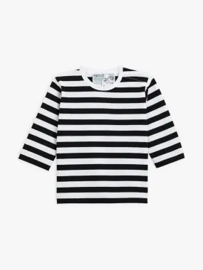 brassière rayée noir et blanc manches longues