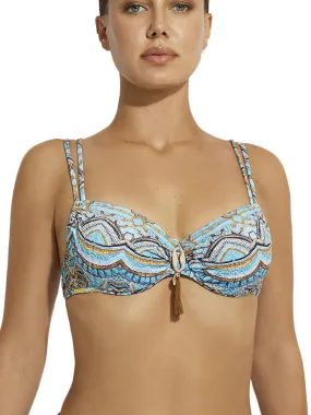 Haut maillot de bain emboîtant Mai Thai - Bleu turquoise