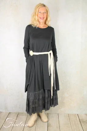 Privatsachen Robe trapèze en tencel Zauderhaft Satt