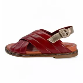 Sandale confortable en cuir bordeaux - Lorenzo Masiero - Scarpe