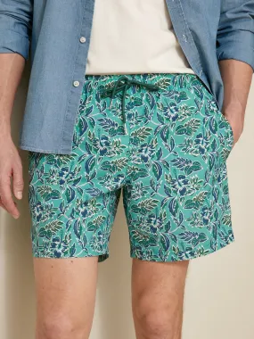 Short de bain imprimé végétal homme